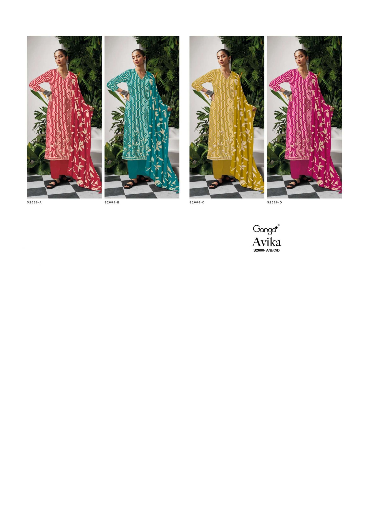 Ganga Fashion Avika 2688 Cotton Printed Embroidery Designer Salwar Suit