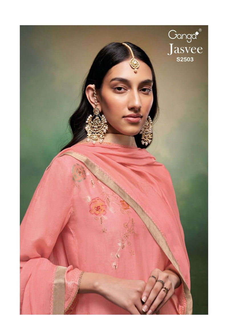 Ganga Fashion Jasvee 2503 Silk Jacquard Fancy Salwar Kameez