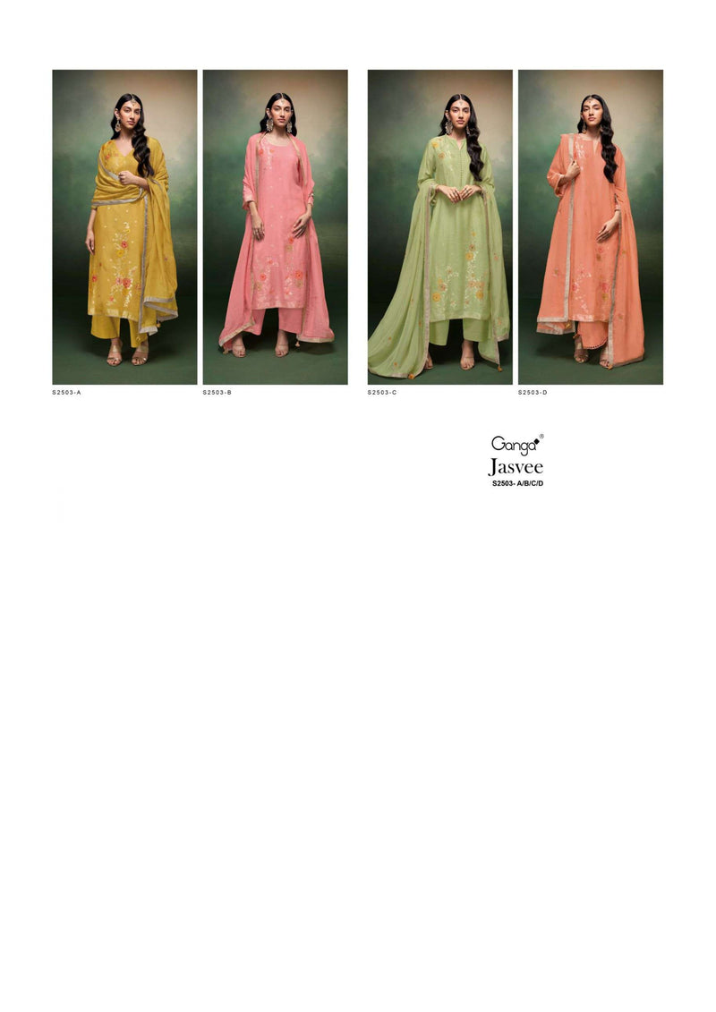 Ganga Fashion Jasvee 2503 Silk Jacquard Fancy Salwar Kameez