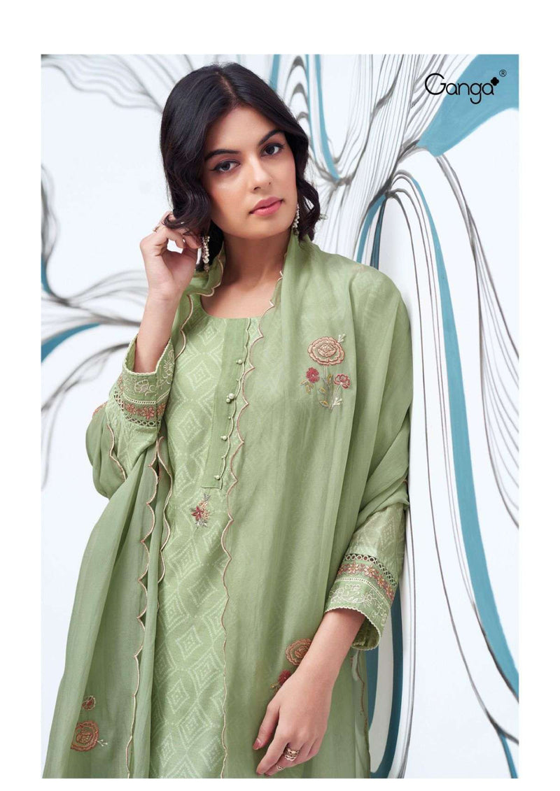 Ganga Fashion Maisy 2540 Bemberg Silk Printed Festiv Wear Salwar Kameez Collection