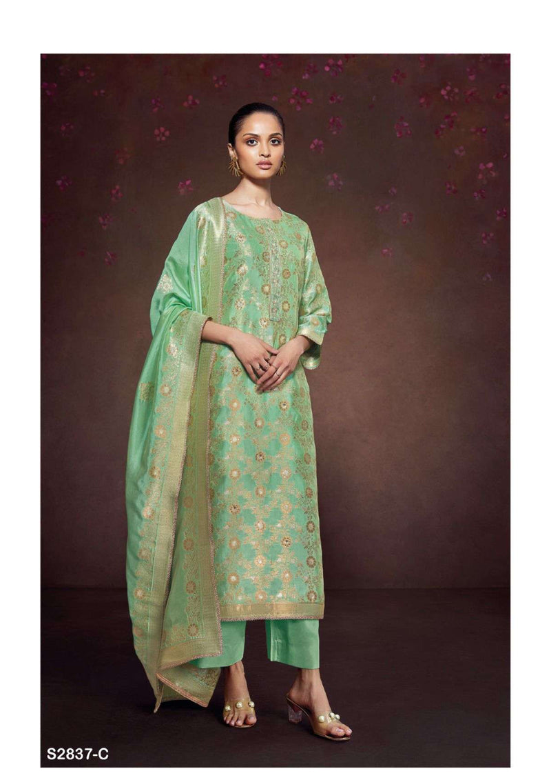 Ganga Fashion Nadya 2837 Silk Jacquard Festiv Wear Salwar Suit