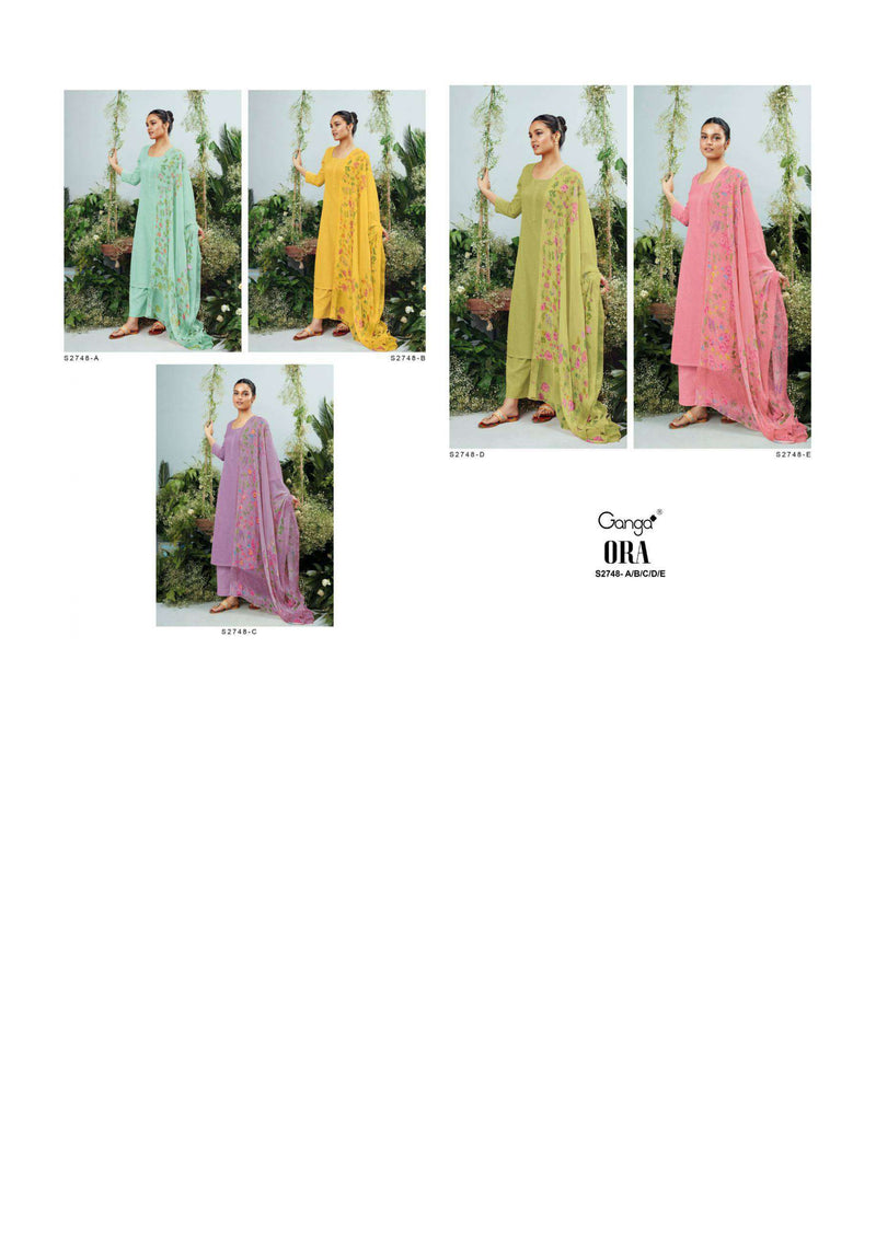 Ganga Fashion Ora 2748 Cotton Linen Solid Fancy Salwar Suit