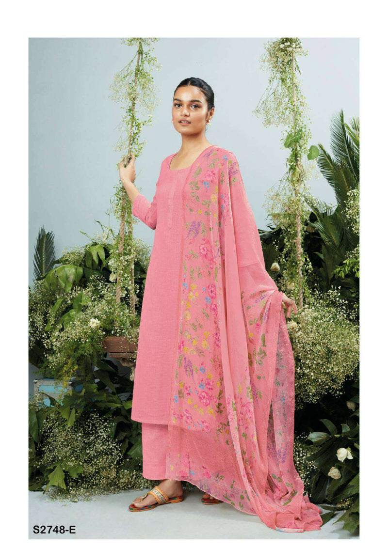 Ganga Fashion Ora 2748 Cotton Linen Solid Fancy Salwar Suit