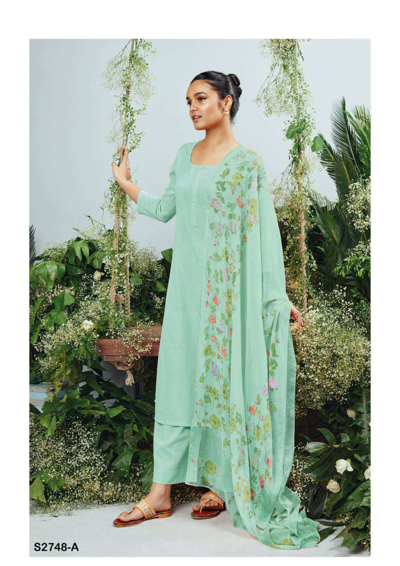 Ganga Fashion Ora 2748 Cotton Linen Solid Fancy Salwar Suit