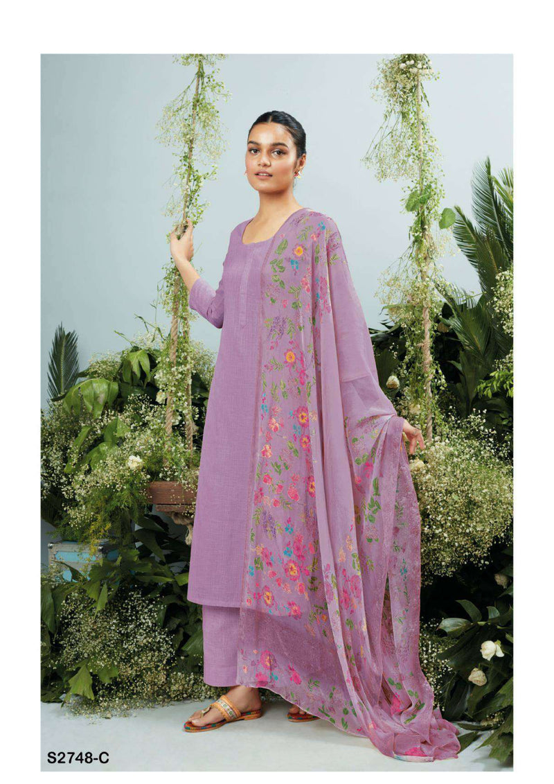 Ganga Fashion Ora 2748 Cotton Linen Solid Fancy Salwar Suit