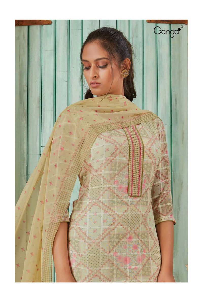 Ganga Fashion Qushi Linen Pattern Printed Daily Wear Salwar Suit