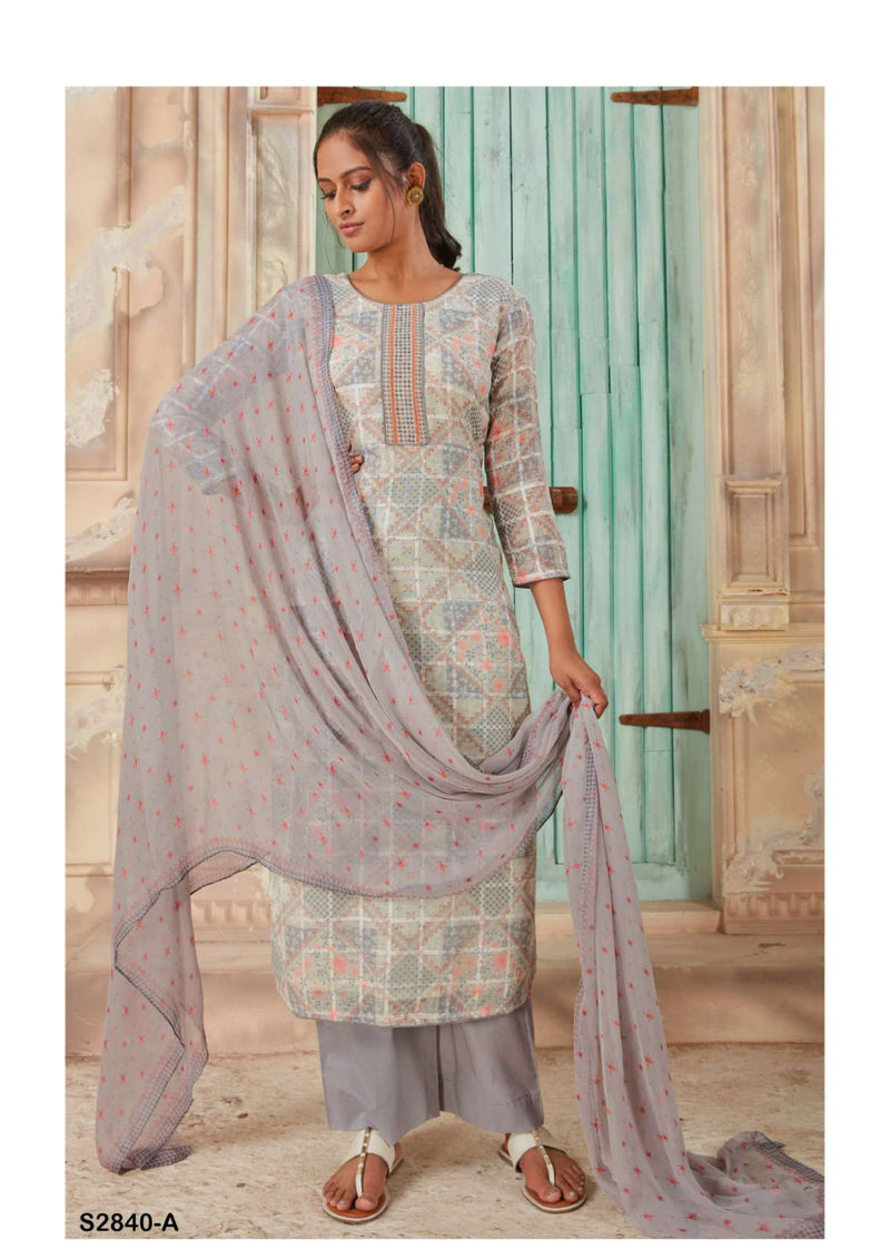 Ganga Fashion Qushi Linen Pattern Printed Daily Wear Salwar Suit