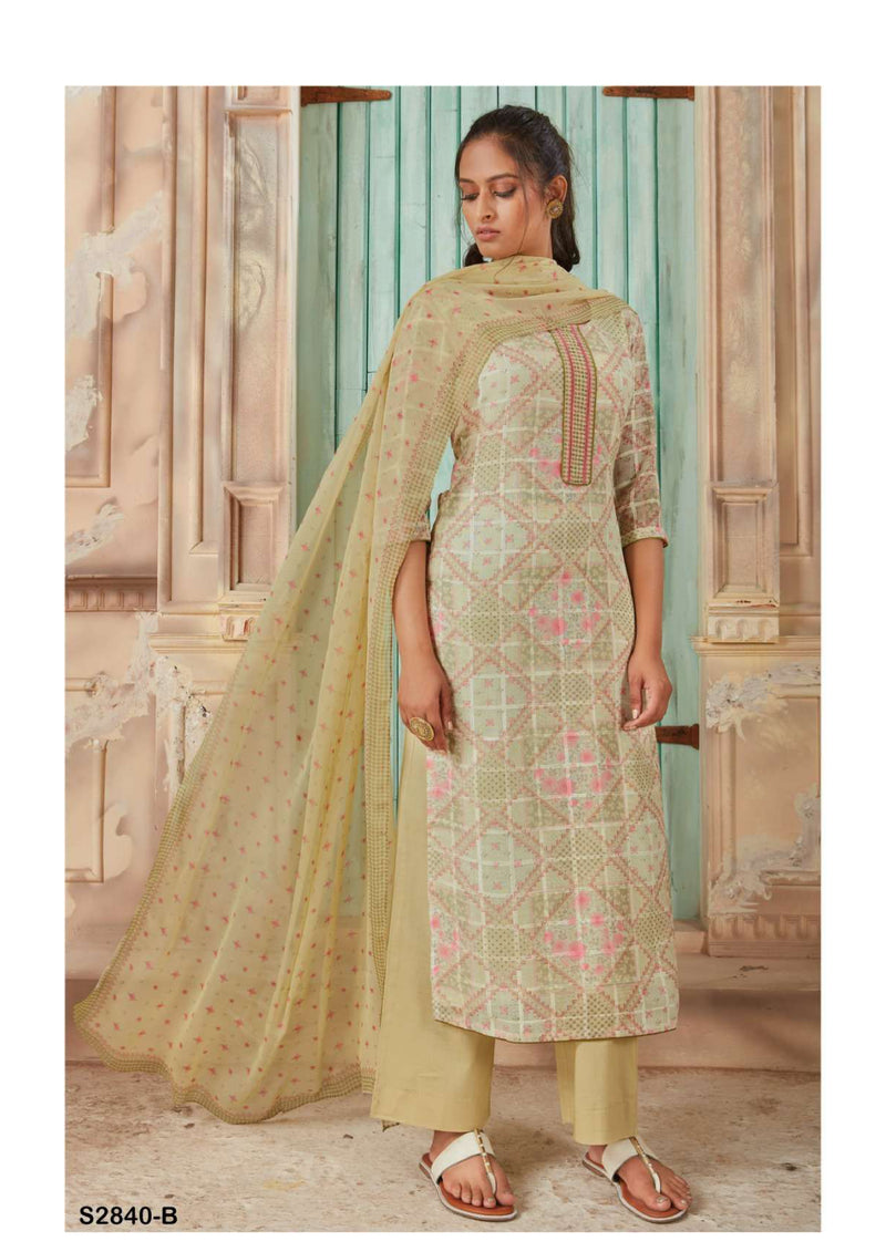 Ganga Fashion Qushi Linen Pattern Printed Daily Wear Salwar Suit