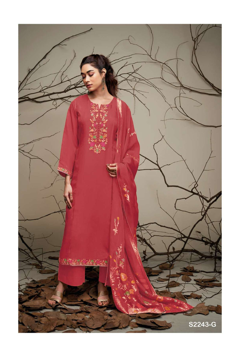 Ganga Fashion Stella 2243 New Silk Embroidery Hand Work Designer Salwar Kameez