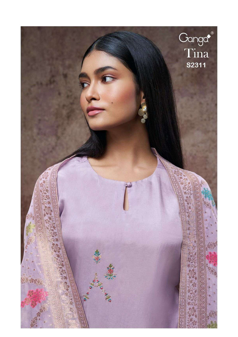 Ganga Fashion Tina 2311 Bemberg Habutai Silk Designer Salwar Kameez