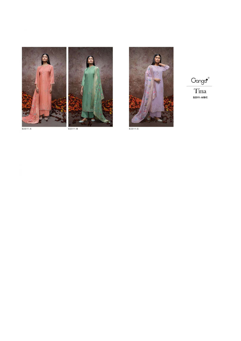 Ganga Fashion Tina 2311 Bemberg Habutai Silk Designer Salwar Kameez