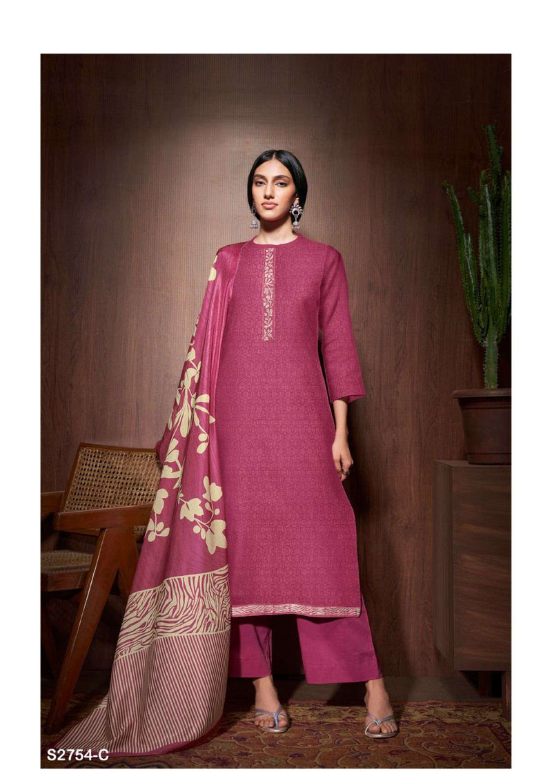 Ganga Fashion Tinley 2754 Cotton Linen Printed Embroidery Designer Fancy Salwar Kameez