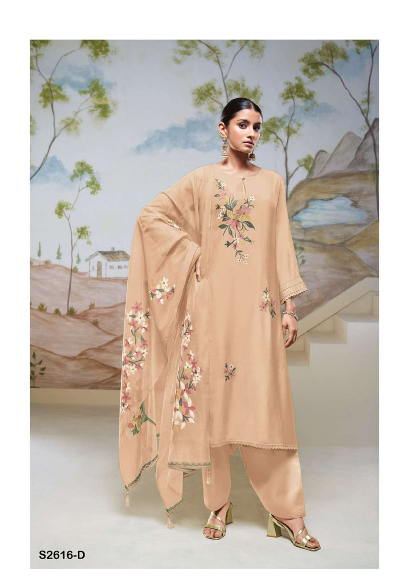 Ganga Fashion Tiya 2616 Silk Solid Colour Embroidery Heavy Salwar Suit