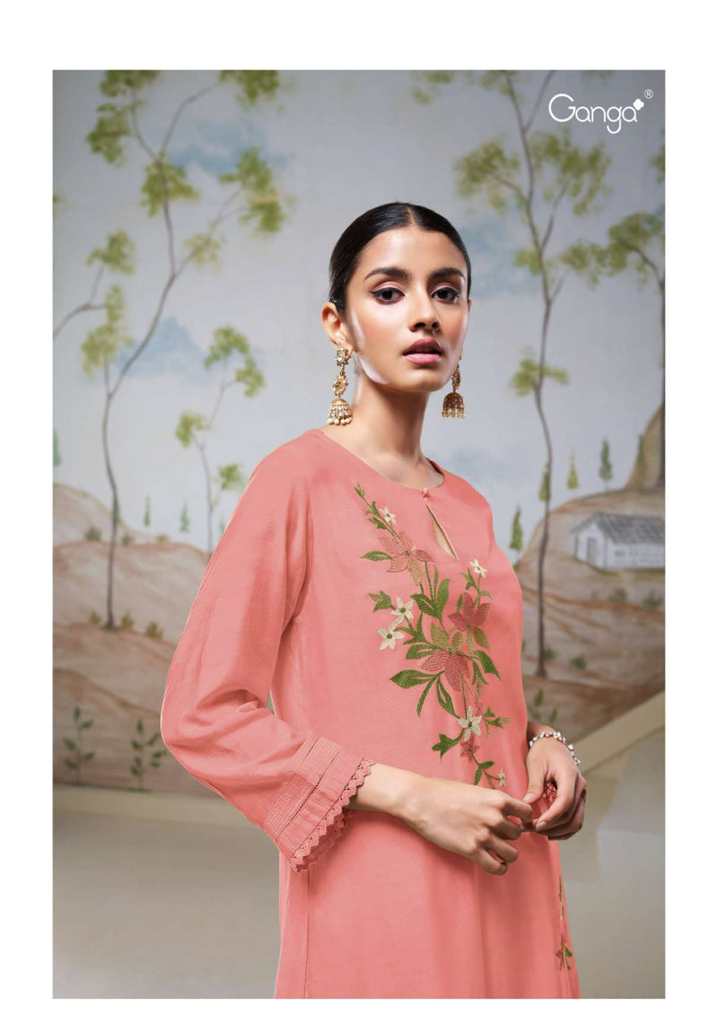 Ganga Fashion Tiya 2616 Silk Solid Colour Embroidery Heavy Salwar Suit