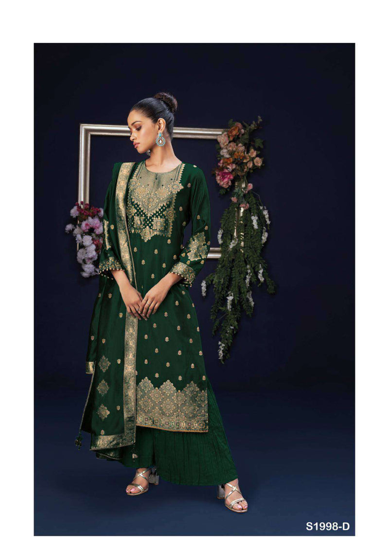 Ganga Fashion Maryana 1998 Silk Jacquard Handwork Party Wear Salwar Kameez