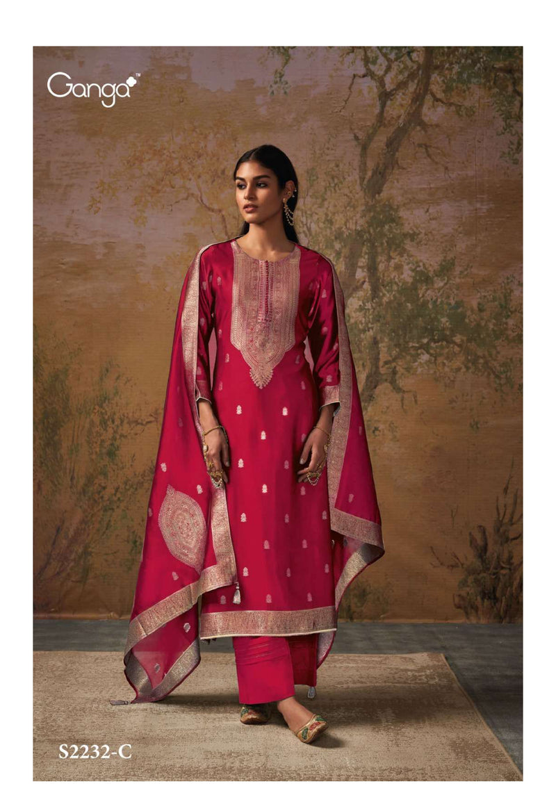 Ganga Fashion Naushad 2232 Silk Jacquard Party Wear Salwar Suit