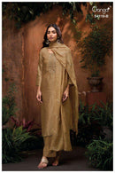 Ganga Qyra 4119 Premium Bemberg Silk Jacquard Suit with Organza Dupatta