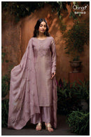 Ganga Qyra 4119 Premium Bemberg Silk Jacquard Suit with Organza Dupatta