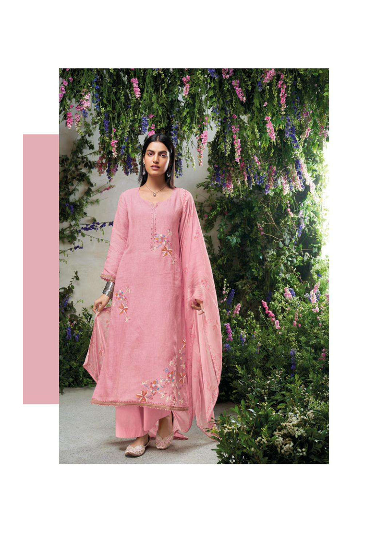 Ganga Fashion Shelah Linen Embroidery Handwork Designer Salwar Kameez