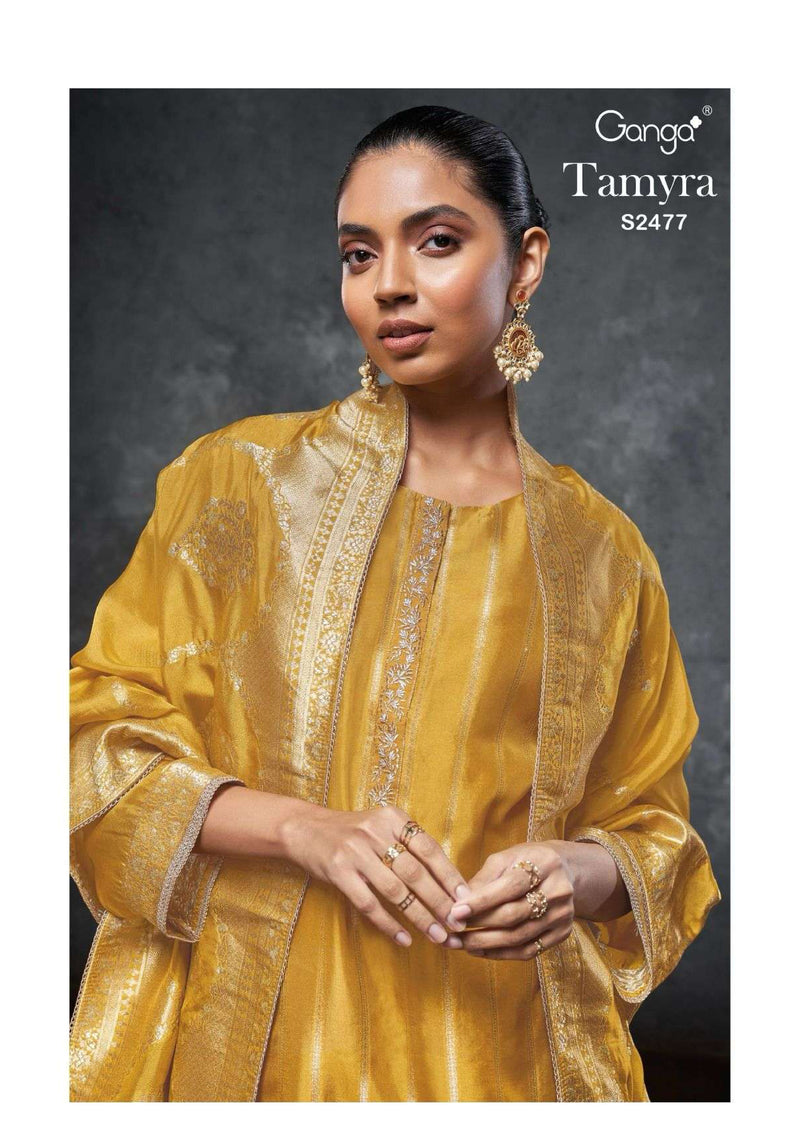 Ganga Fashion Tamyara 2477 Organic Silk Wedding Wear Salwar Suit