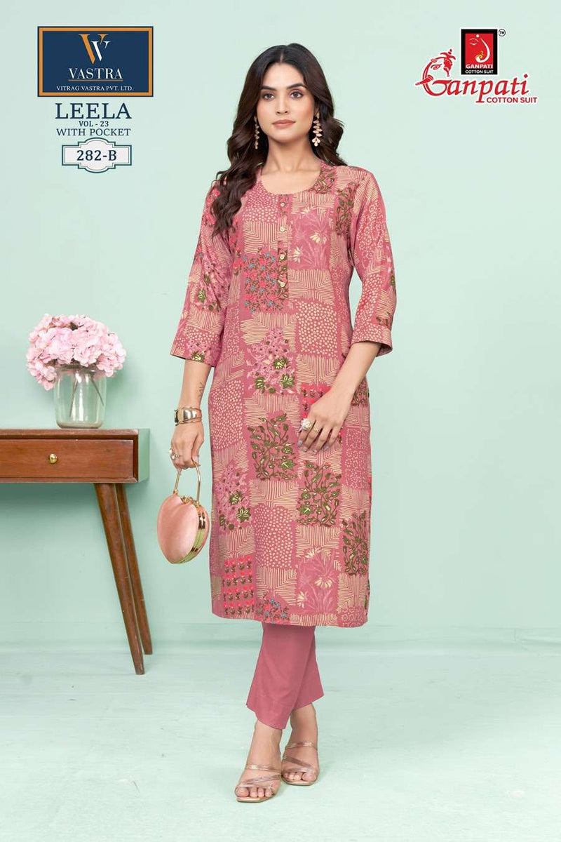 Ganpati Leela Vol 23 Rayon Daily Wear Fancy Kurti Set