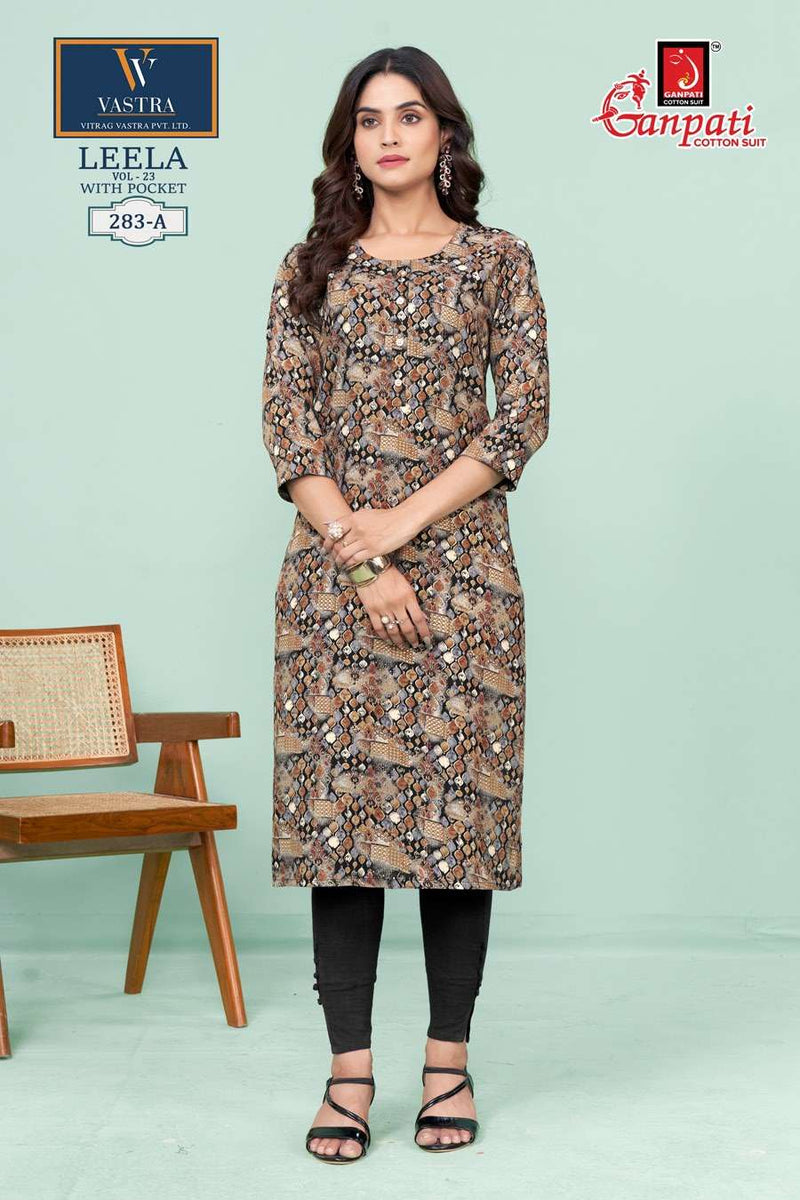 Ganpati Leela Vol 23 Rayon Daily Wear Fancy Kurti Set