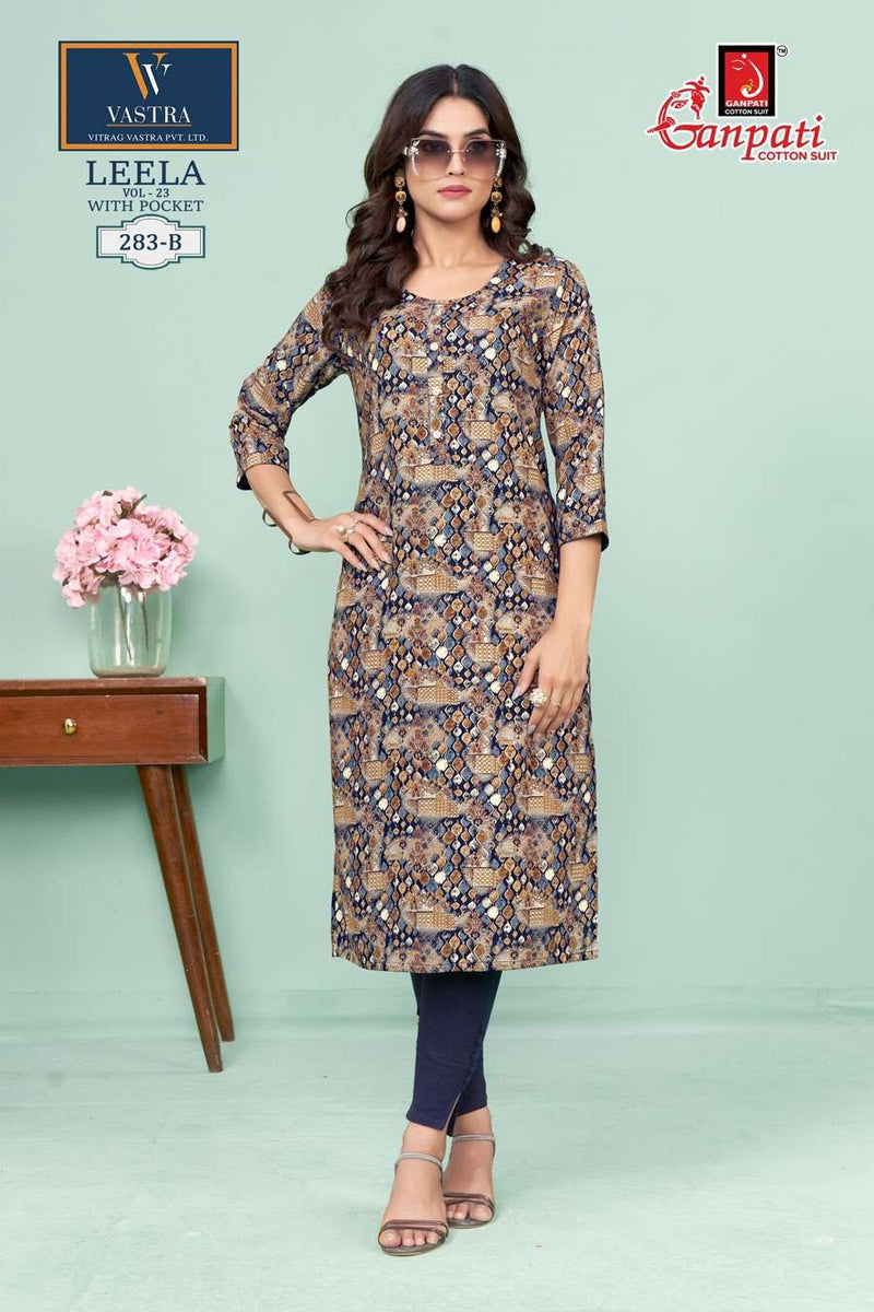 Ganpati Leela Vol 23 Rayon Daily Wear Fancy Kurti Set