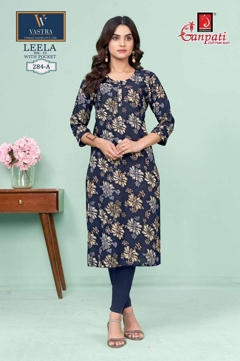 Ganpati Leela Vol 23 Rayon Daily Wear Fancy Kurti Set