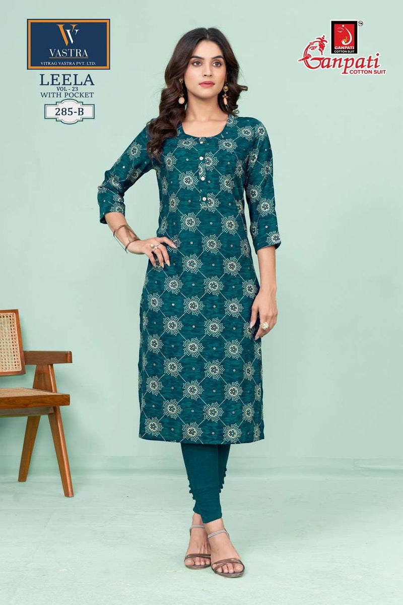 Ganpati Leela Vol 23 Rayon Daily Wear Fancy Kurti Set