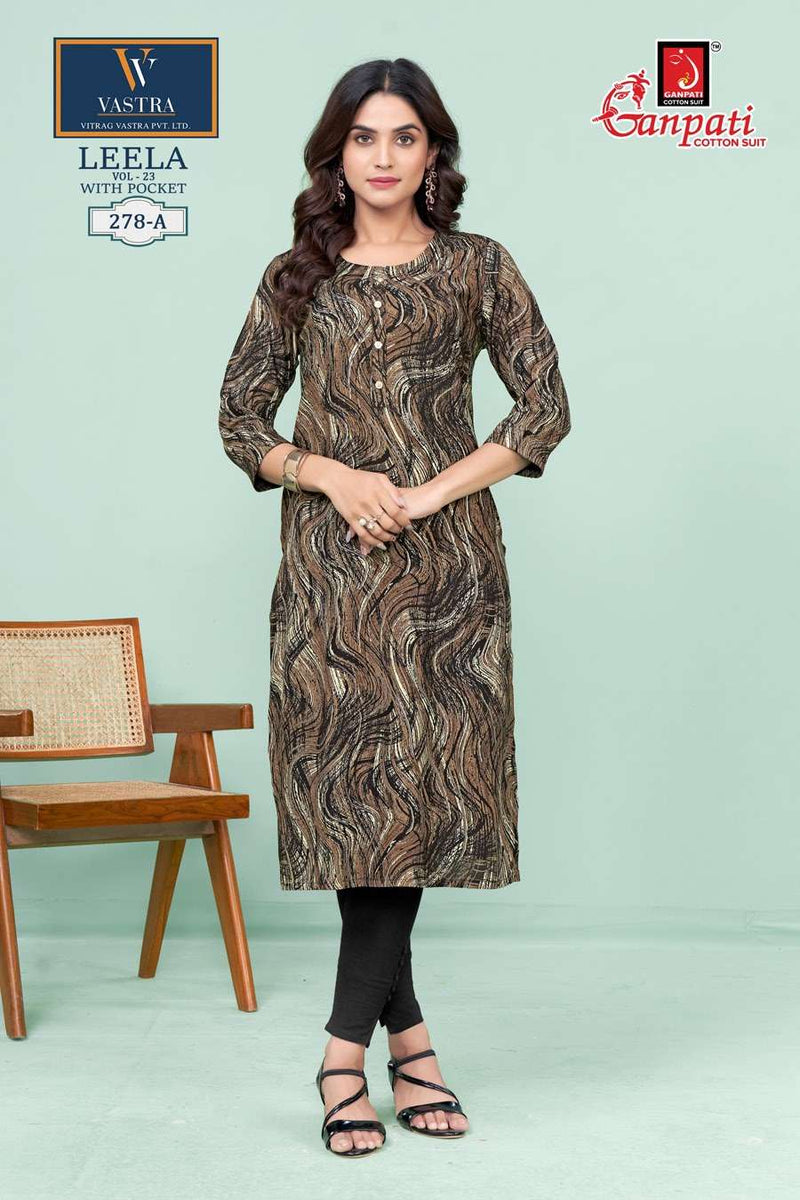 Ganpati Leela Vol 23 Rayon Daily Wear Fancy Kurti Set