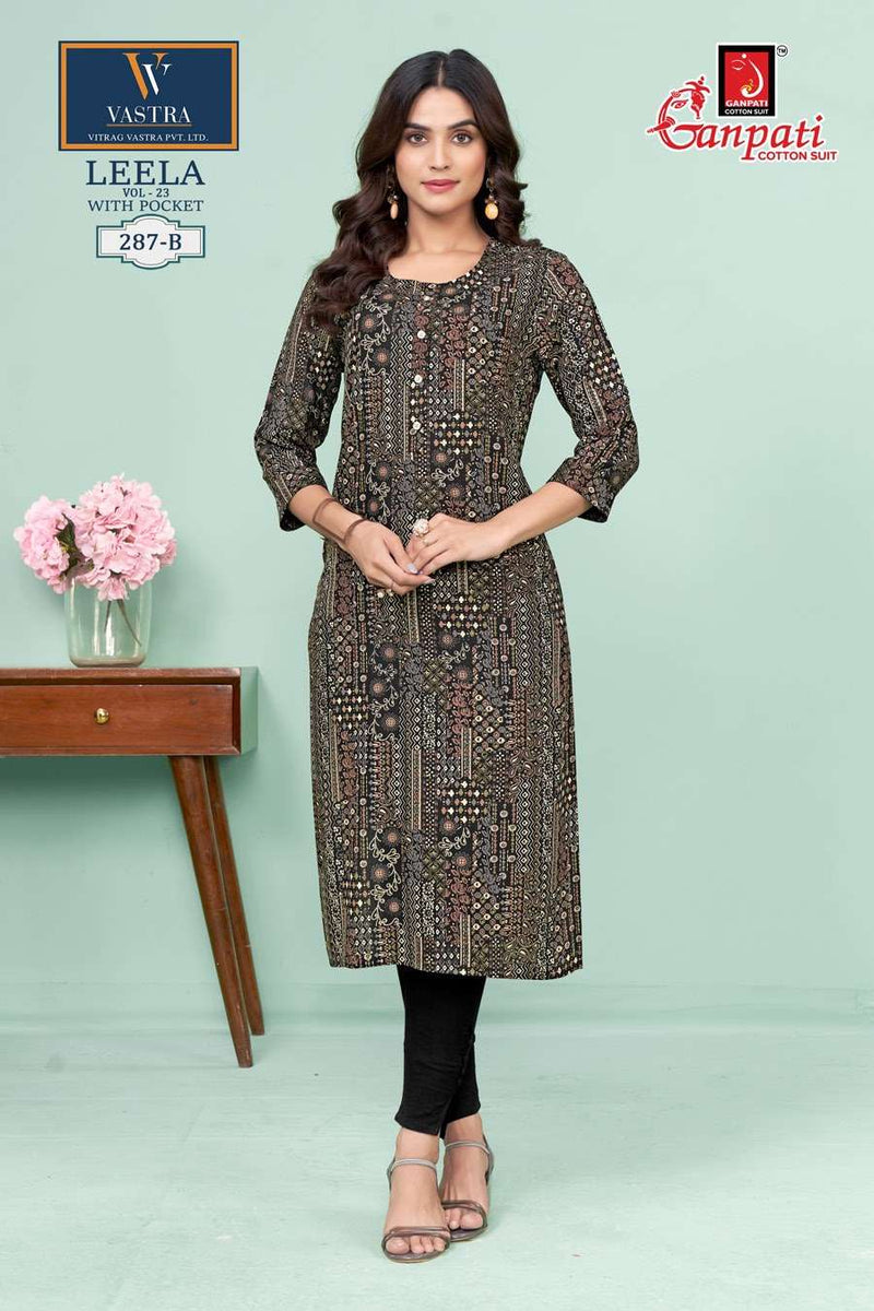 Ganpati Leela Vol 23 Rayon Daily Wear Fancy Kurti Set