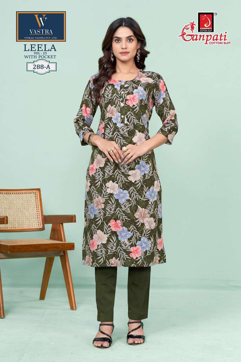 Ganpati Leela Vol 23 Rayon Daily Wear Fancy Kurti Set