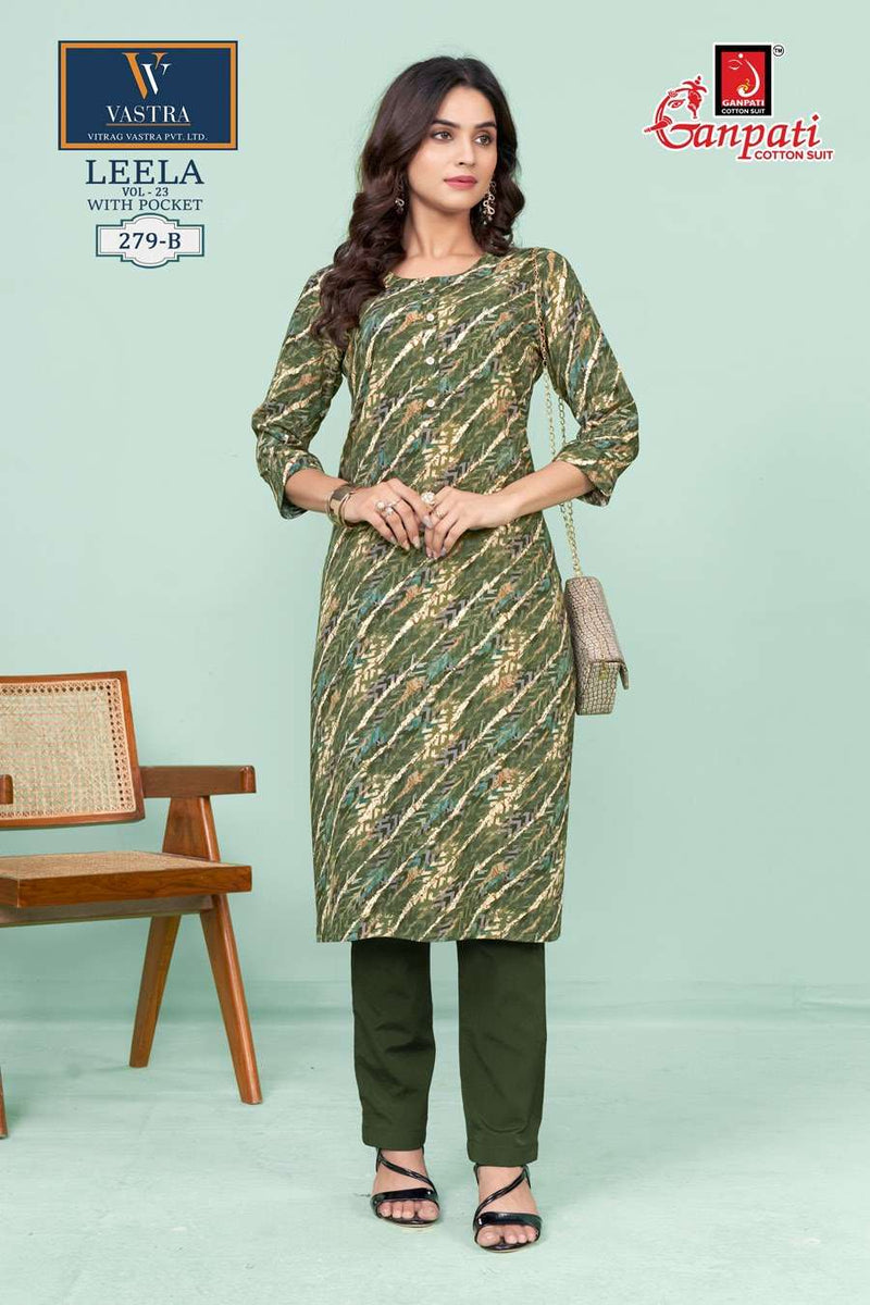 Ganpati Leela Vol 23 Rayon Daily Wear Fancy Kurti Set