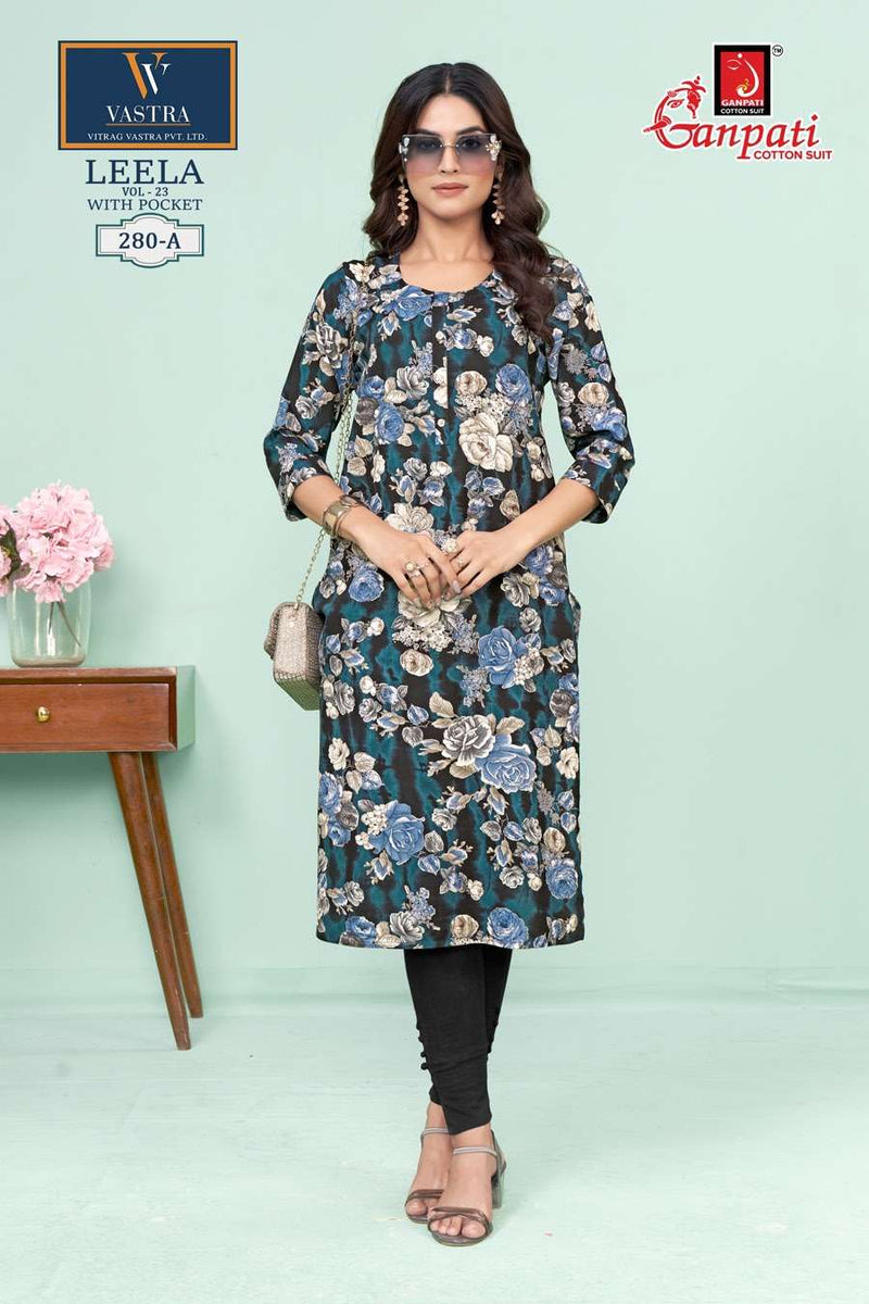 Ganpati Leela Vol 23 Rayon Daily Wear Fancy Kurti Set