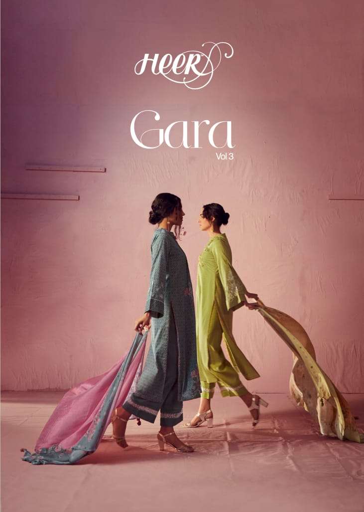 Gara Vol 3 By Heer Kimora Fancy Bandhani Print With Parsi Embroidery Work Salwar Kameez