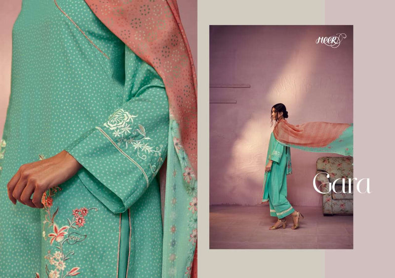 Gara Vol 3 By Heer Kimora Fancy Bandhani Print With Parsi Embroidery Work Salwar Kameez