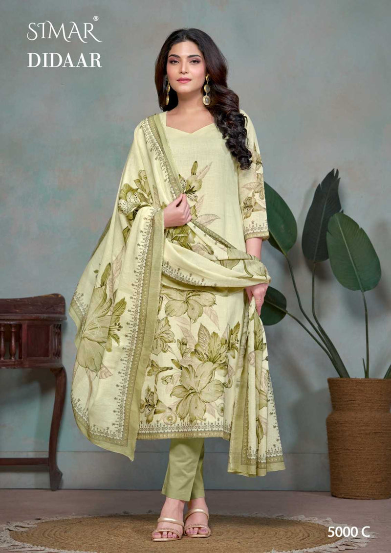 Glossy Didaar Linen Cotton Unstitched Daily Wear Salwar Suit