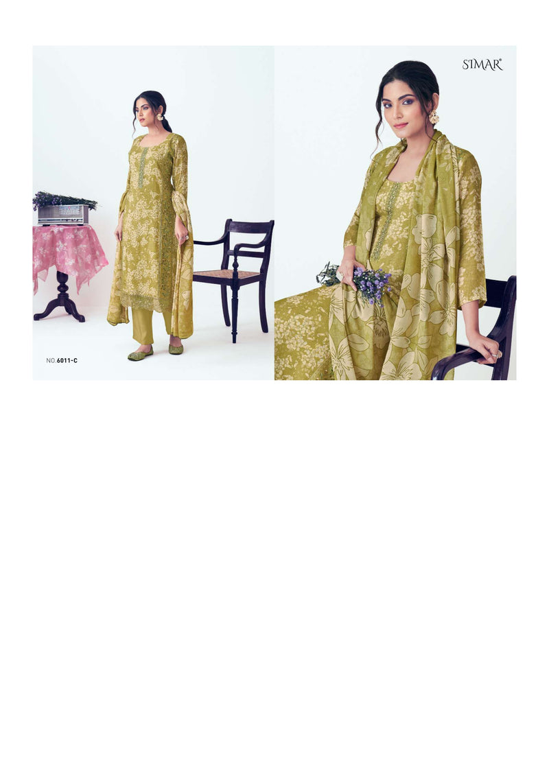 Glossy Floria Muslin Digital Print Embroidery Work Fancy Salwar Suit