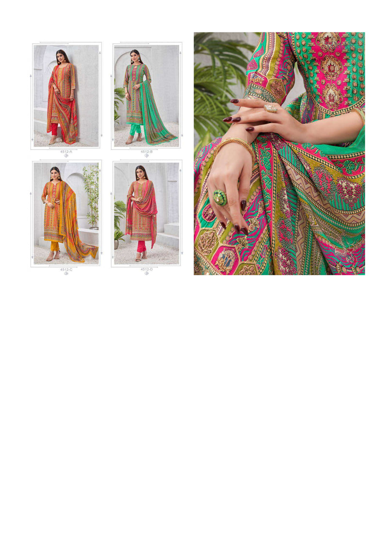 Glossy Ibaas 4512 Muslin Digital Print Fancy Salwar Suit