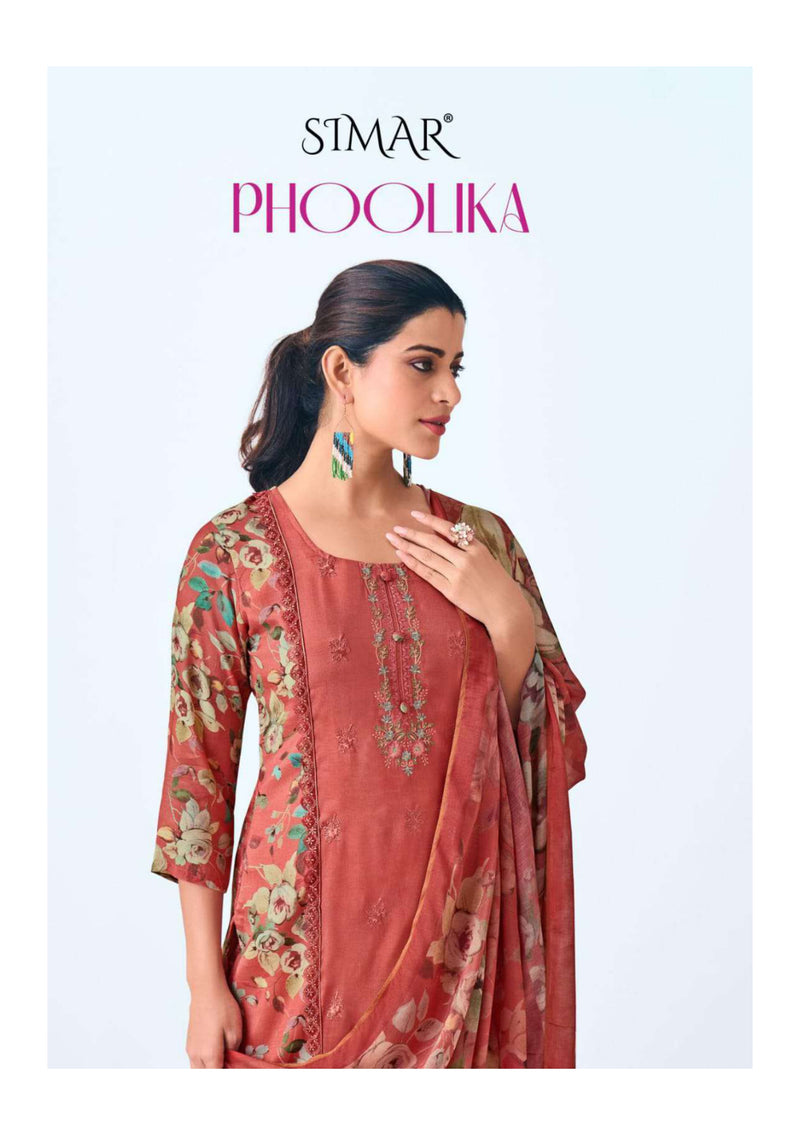 Glossy Phoolika 6014 Viscose Muslin Digital Print Embroidery Work Salwar Suit