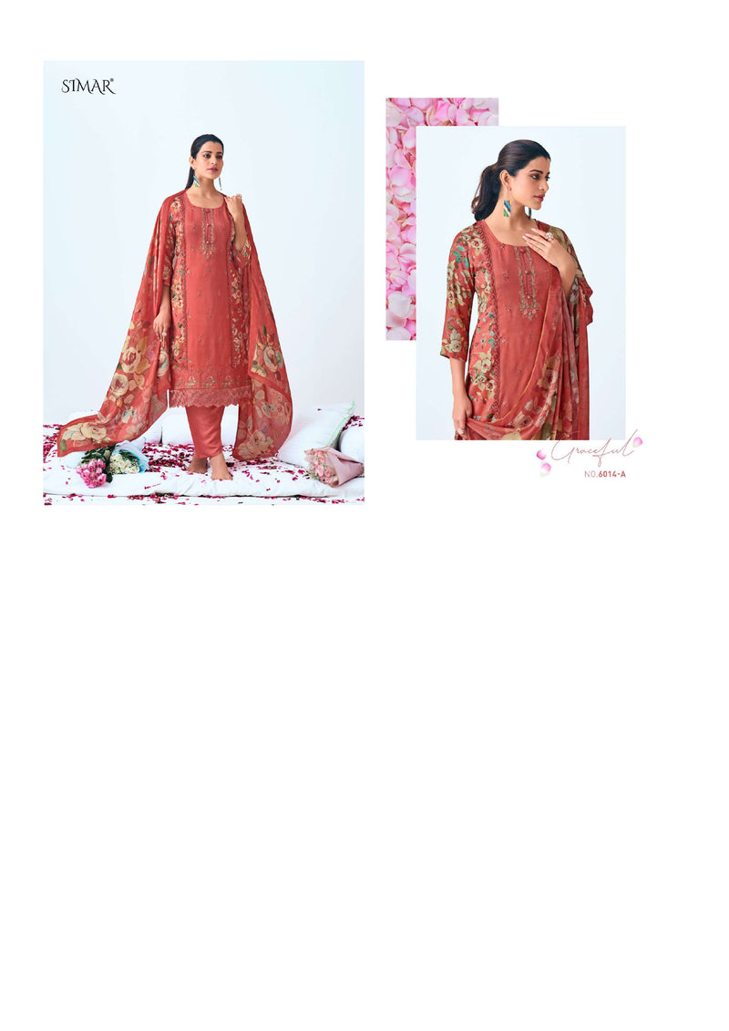 Glossy Phoolika 6014 Viscose Muslin Digital Print Embroidery Work Salwar Suit