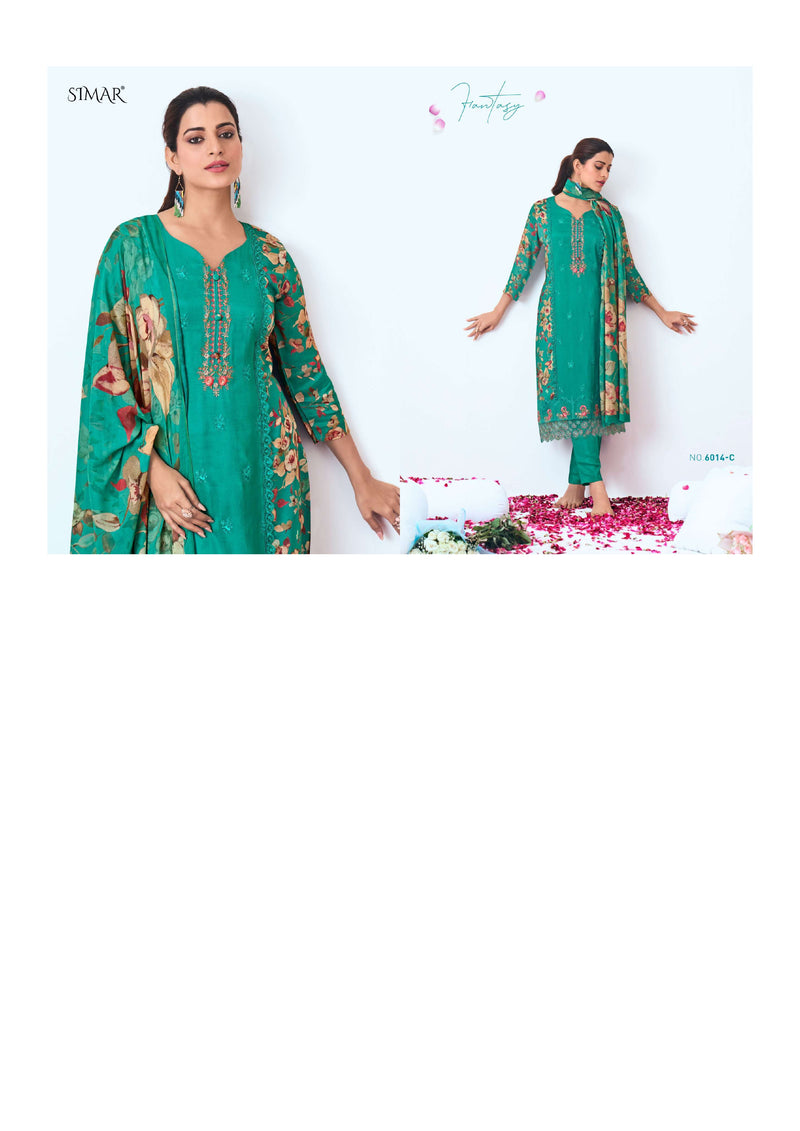 Glossy Phoolika 6014 Viscose Muslin Digital Print Embroidery Work Salwar Suit