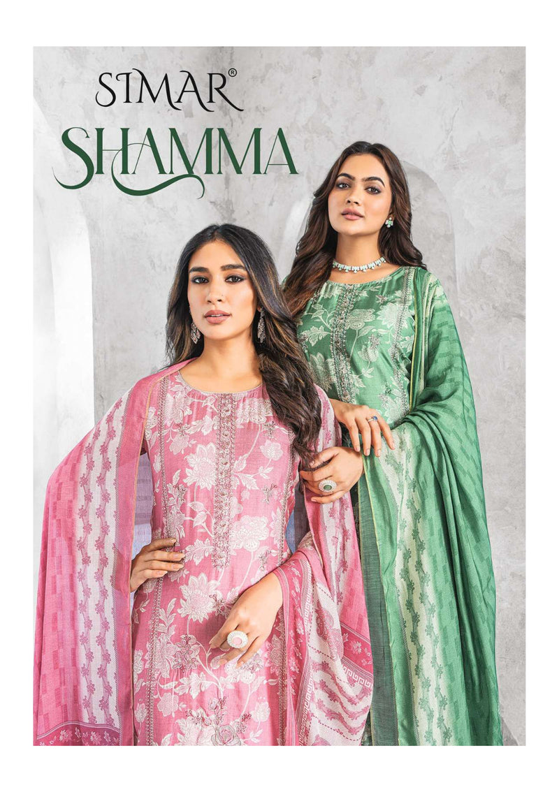 Glossy Shamma Muslin Digital Print Embroidery Work Designer Salwar Suit