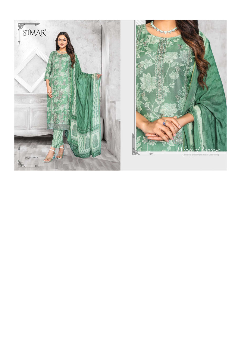 Glossy Shamma Muslin Digital Print Embroidery Work Designer Salwar Suit