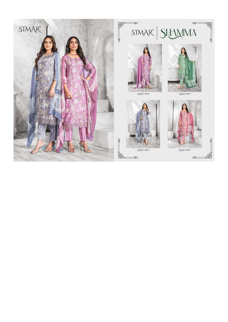 Glossy Shamma Muslin Digital Print Embroidery Work Designer Salwar Suit