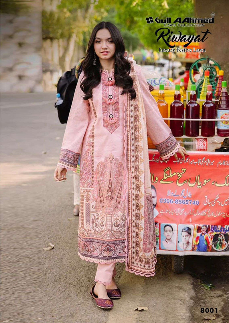 Gull Aahmed Riwayat Vol 8 Lawn Cotton Fancy Salwar Kameez