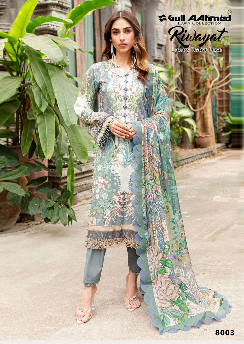 Gull Aahmed Riwayat Vol 8 Lawn Cotton Fancy Salwar Kameez