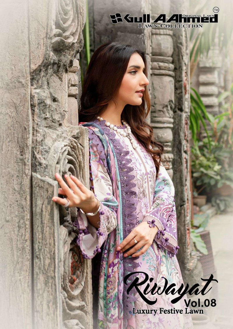 Gull Aahmed Riwayat Vol 8 Lawn Cotton Fancy Salwar Kameez