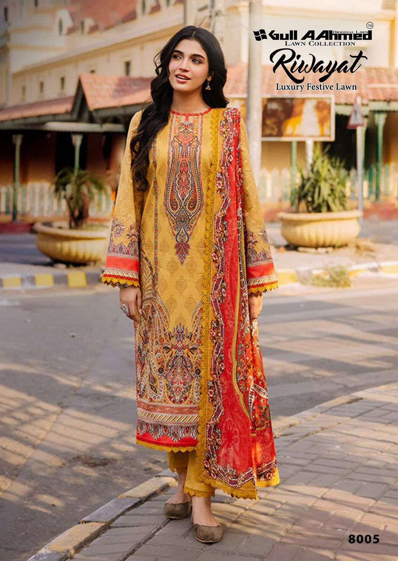 Gull Aahmed Riwayat Vol 8 Lawn Cotton Fancy Salwar Kameez