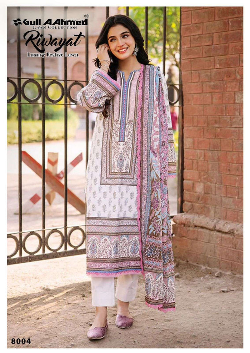 Gull Aahmed Riwayat Vol 8 Lawn Cotton Fancy Salwar Kameez